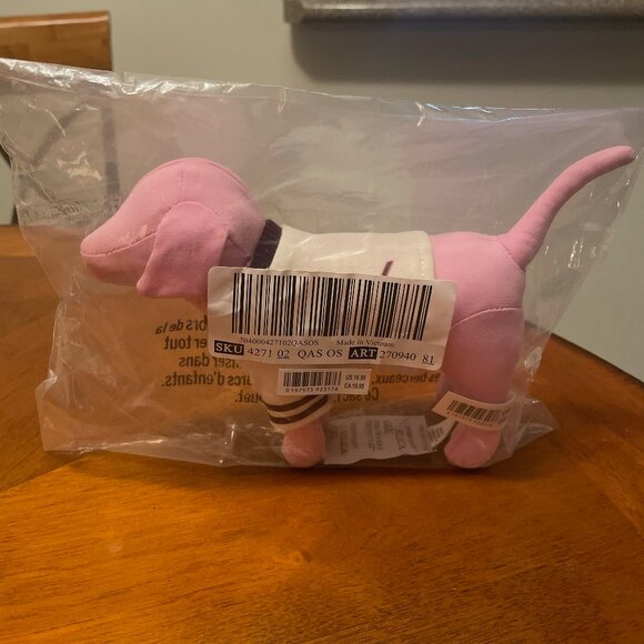 PINK Victoria's Secret Mini Plush Dog With Sweater & PINK Logo Accent - NWT - Picture 4 of 4